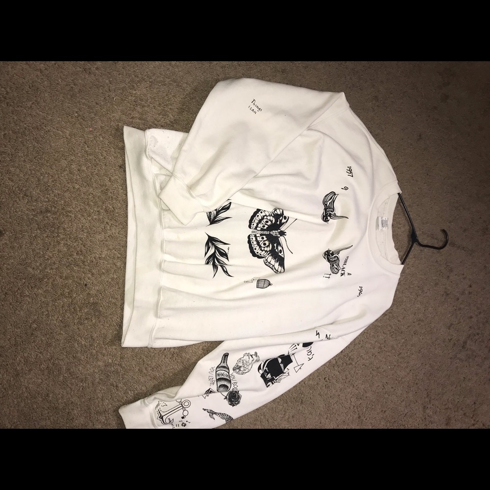 White Harry Styles Tattoo Sweatshirt
